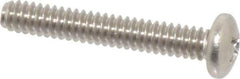 Value Collection - #10-24 UNC, 1-1/4" Length Under Head Phillips Drive Machine Screw - Pan Head, Grade 18-8 Stainless Steel, Uncoated, Without Washer - Industrial Tool & Supply
