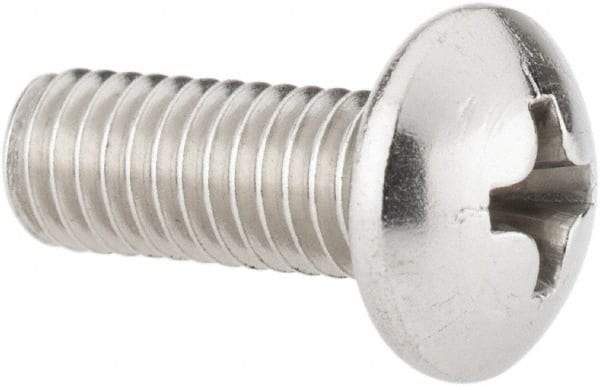 Value Collection - #10-32 UNF, 1/2" Length Under Head Phillips Drive Machine Screw - Pan Head, Grade 18-8 Stainless Steel, Uncoated, Without Washer - Industrial Tool & Supply