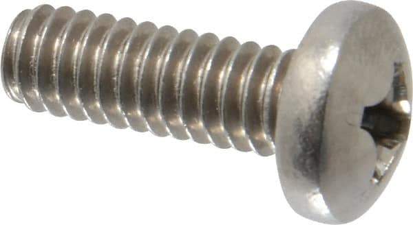 Value Collection - 1/4-20 UNC, 3/4" Length Under Head Phillips Drive Machine Screw - Pan Head, Grade 18-8 Stainless Steel, Uncoated, Without Washer - Industrial Tool & Supply