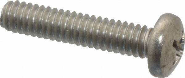 Value Collection - 1/4-20 UNC, 1-1/4" Length Under Head Phillips Drive Machine Screw - Pan Head, Grade 18-8 Stainless Steel, Uncoated, Without Washer - Industrial Tool & Supply