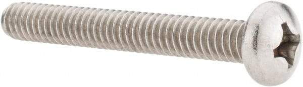 Value Collection - 1/4-20 UNC, 2" Length Under Head Phillips Drive Machine Screw - Pan Head, Grade 18-8 Stainless Steel, Uncoated, Without Washer - Industrial Tool & Supply