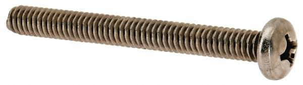 Value Collection - 1/4-20 UNC, 2-1/2" Length Under Head Phillips Drive Machine Screw - Pan Head, Grade 18-8 Stainless Steel, Uncoated, Without Washer - Industrial Tool & Supply