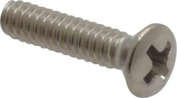Value Collection - #4-40 UNC, 1/2" OAL Phillips Drive Machine Screw - Oval Head, Grade 18-8 Stainless Steel, Uncoated, Without Washer - Industrial Tool & Supply