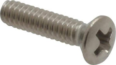 Value Collection - #4-40 UNC, 1/2" OAL Phillips Drive Machine Screw - Oval Head, Grade 18-8 Stainless Steel, Uncoated, Without Washer - Industrial Tool & Supply