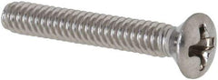 Value Collection - #4-40 UNC, 3/4" OAL Phillips Drive Machine Screw - Oval Head, Grade 18-8 Stainless Steel, Uncoated, Without Washer - Industrial Tool & Supply