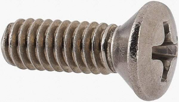 Value Collection - #8-32 UNC, 1/2" OAL Phillips Drive Machine Screw - Oval Head, Grade 18-8 Stainless Steel, Uncoated, Without Washer - Industrial Tool & Supply