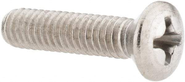 Value Collection - #8-32 UNC, 3/4" OAL Phillips Drive Machine Screw - Oval Head, Grade 18-8 Stainless Steel, Uncoated, Without Washer - Industrial Tool & Supply