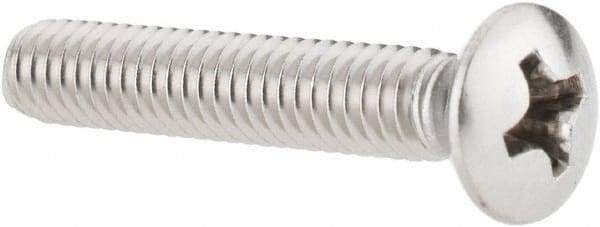 Value Collection - #8-32 UNC, 1" OAL Phillips Drive Machine Screw - Oval Head, Grade 18-8 Stainless Steel, Uncoated, Without Washer - Industrial Tool & Supply