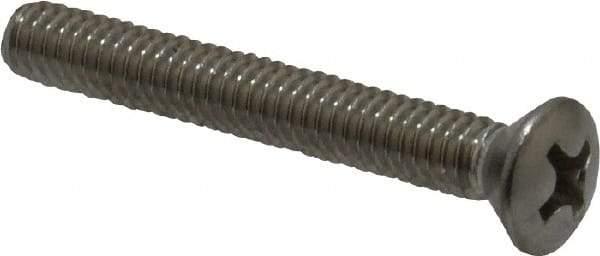 Value Collection - #8-32 UNC, 1-1/4" OAL Phillips Drive Machine Screw - Oval Head, Grade 18-8 Stainless Steel, Uncoated, Without Washer - Industrial Tool & Supply