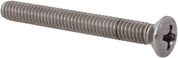 Value Collection - #8-32 UNC, 1-1/2" OAL Phillips Drive Machine Screw - Oval Head, Grade 18-8 Stainless Steel, Uncoated, Without Washer - Industrial Tool & Supply