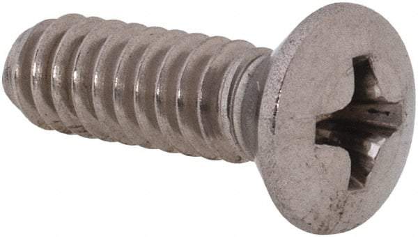 Value Collection - #10-24 UNC, 5/8" OAL Phillips Drive Machine Screw - Oval Head, Grade 18-8 Stainless Steel, Uncoated, Without Washer - Industrial Tool & Supply