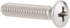 Value Collection - #10-24 UNC, 1" OAL Phillips Drive Machine Screw - Oval Head, Grade 18-8 Stainless Steel, Uncoated, Without Washer - Industrial Tool & Supply