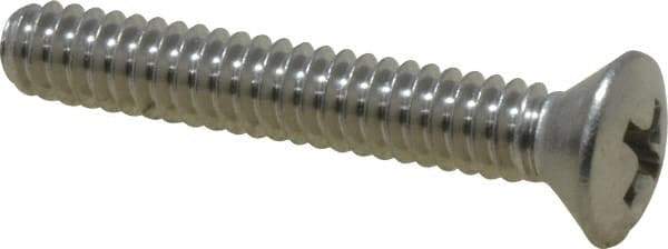 Value Collection - #10-24 UNC, 1-1/4" OAL Phillips Drive Machine Screw - Oval Head, Grade 18-8 Stainless Steel, Uncoated, Without Washer - Industrial Tool & Supply