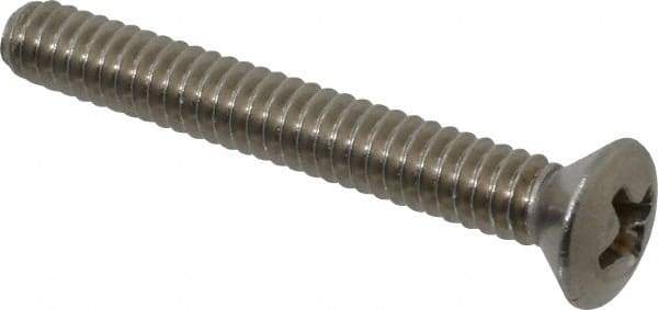 Value Collection - #10-24 UNC, 1-1/2" OAL Phillips Drive Machine Screw - Oval Head, Grade 18-8 Stainless Steel, Uncoated, Without Washer - Industrial Tool & Supply