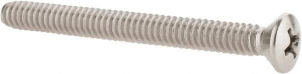 Value Collection - #10-24 UNC, 2" OAL Phillips Drive Machine Screw - Oval Head, Grade 18-8 Stainless Steel, Uncoated, Without Washer - Industrial Tool & Supply