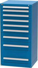 Vidmar - 9 Drawer, Modular Storage Cabinet - Steel, 30" Wide x 27-3/4" Deep x 59" High, Blue - Industrial Tool & Supply