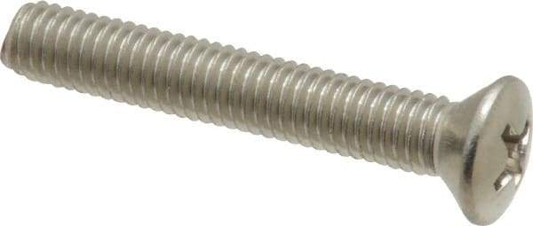 Value Collection - #10-32 UNF, 1-1/4" OAL Phillips Drive Machine Screw - Oval Head, Grade 18-8 Stainless Steel, Uncoated, Without Washer - Industrial Tool & Supply