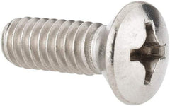Value Collection - 1/4-20 UNC, 3/4" OAL Phillips Drive Machine Screw - Oval Head, Grade 18-8 Stainless Steel, Uncoated, Without Washer - Industrial Tool & Supply