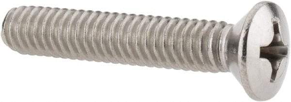 Value Collection - 1/4-20 UNC, 1-1/2" OAL Phillips Drive Machine Screw - Oval Head, Grade 18-8 Stainless Steel, Uncoated, Without Washer - Industrial Tool & Supply