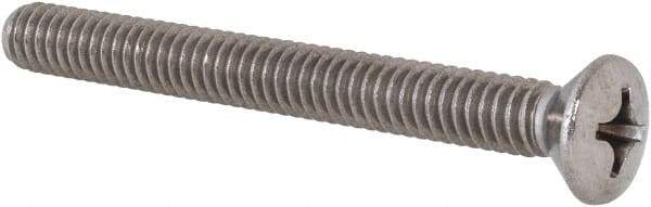 Value Collection - 1/4-20 UNC, 2-1/2" OAL Phillips Drive Machine Screw - Oval Head, Grade 18-8 Stainless Steel, Uncoated, Without Washer - Industrial Tool & Supply