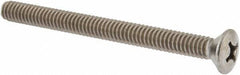 Value Collection - 1/4-20 UNC, 3" OAL Phillips Drive Machine Screw - Oval Head, Grade 18-8 Stainless Steel, Uncoated, Without Washer - Industrial Tool & Supply