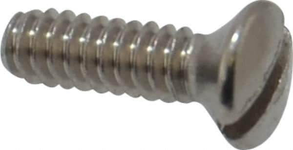 Value Collection - #4-40 UNC, 3/8" OAL Slotted Drive Machine Screw - Oval Head, Grade 18-8 Stainless Steel, Uncoated, Without Washer - Industrial Tool & Supply