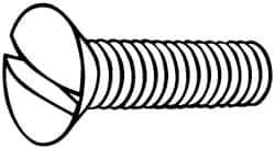 Value Collection - M8x1.25 Metric Coarse, 35mm OAL Slotted Drive Machine Screw - Oval Head, Grade 18-8 & A2 Stainless Steel, Uncoated, Without Washer - Industrial Tool & Supply