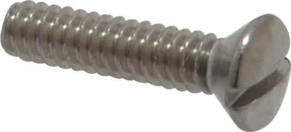 Value Collection - #4-40 UNC, 1/2" OAL Slotted Drive Machine Screw - Oval Head, Grade 18-8 Stainless Steel, Uncoated, Without Washer - Industrial Tool & Supply