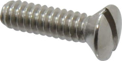 Value Collection - #6-32 UNC, 1/2" OAL Slotted Drive Machine Screw - Oval Head, Grade 18-8 Stainless Steel, Uncoated, Without Washer - Industrial Tool & Supply