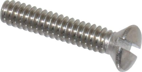 Value Collection - #6-32 UNC, 3/4" OAL Slotted Drive Machine Screw - Oval Head, Grade 18-8 Stainless Steel, Uncoated, Without Washer - Industrial Tool & Supply