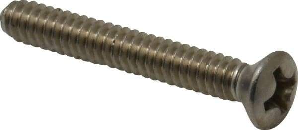 Value Collection - #6-32 UNC, 1" OAL Slotted Drive Machine Screw - Oval Head, Grade 18-8 Stainless Steel, Uncoated, Without Washer - Industrial Tool & Supply