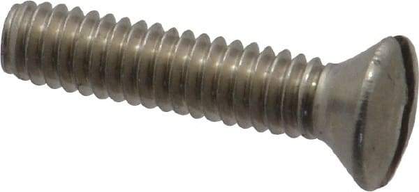 Value Collection - #8-32 UNC, 3/4" OAL Slotted Drive Machine Screw - Oval Head, Grade 18-8 Stainless Steel, Uncoated, Without Washer - Industrial Tool & Supply