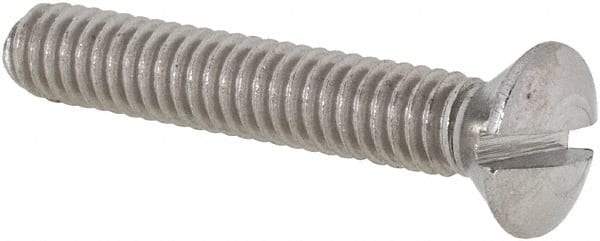 Value Collection - #8-32 UNC, 1" OAL Slotted Drive Machine Screw - Oval Head, Grade 18-8 Stainless Steel, Uncoated, Without Washer - Industrial Tool & Supply