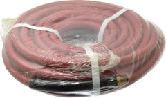 Made in USA - 1/4" ID x 1/2" OD 50' Long Multipurpose Air Hose - MNPT x MNPT Ends, 300 Working psi, 1/4" Fitting, Red - Industrial Tool & Supply