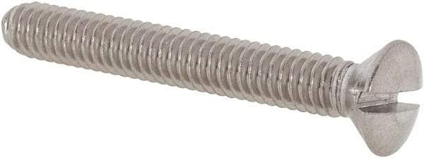 Value Collection - #8-32 UNC, 1-1/4" OAL Slotted Drive Machine Screw - Oval Head, Grade 18-8 Stainless Steel, Uncoated, Without Washer - Industrial Tool & Supply