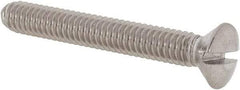 Value Collection - #8-32 UNC, 1-1/4" OAL Slotted Drive Machine Screw - Oval Head, Grade 18-8 Stainless Steel, Uncoated, Without Washer - Industrial Tool & Supply