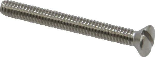 Value Collection - #8-32 UNC, 1-1/2" OAL Slotted Drive Machine Screw - Oval Head, Grade 18-8 Stainless Steel, Uncoated, Without Washer - Industrial Tool & Supply