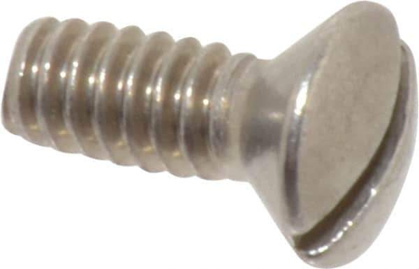 Value Collection - #10-24 UNC, 1/2" OAL Slotted Drive Machine Screw - Oval Head, Grade 18-8 Stainless Steel, Uncoated, Without Washer - Industrial Tool & Supply