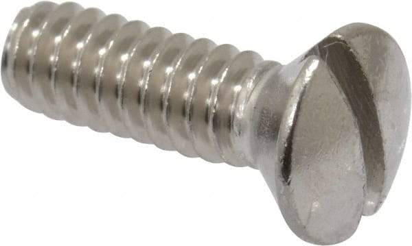 Value Collection - #10-24 UNC, 5/8" OAL Slotted Drive Machine Screw - Oval Head, Grade 18-8 Stainless Steel, Uncoated, Without Washer - Industrial Tool & Supply