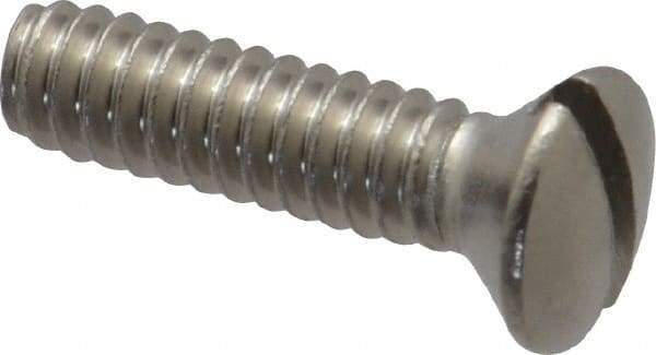 Value Collection - #10-24 UNC, 3/4" OAL Slotted Drive Machine Screw - Oval Head, Grade 18-8 Stainless Steel, Uncoated, Without Washer - Industrial Tool & Supply
