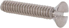 Value Collection - #10-24 UNC, 1" OAL Slotted Drive Machine Screw - Oval Head, Grade 18-8 Stainless Steel, Uncoated, Without Washer - Industrial Tool & Supply
