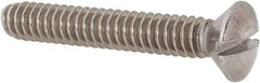 Value Collection - #10-24 UNC, 1-1/4" OAL Slotted Drive Machine Screw - Oval Head, Grade 18-8 Stainless Steel, Uncoated, Without Washer - Industrial Tool & Supply