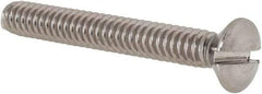 Value Collection - #10-24 UNC, 1-1/2" OAL Slotted Drive Machine Screw - Oval Head, Grade 18-8 Stainless Steel, Uncoated, Without Washer - Industrial Tool & Supply