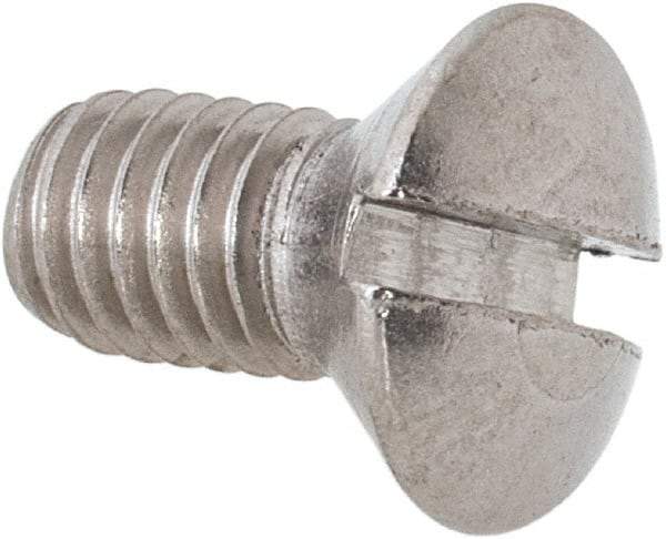 Value Collection - #10-32 UNF, 3/8" OAL Slotted Drive Machine Screw - Oval Head, Grade 18-8 Stainless Steel, Uncoated, Without Washer - Industrial Tool & Supply