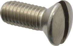 Value Collection - #10-32 UNF, 1/2" OAL Slotted Drive Machine Screw - Oval Head, Grade 18-8 Stainless Steel, Uncoated, Without Washer - Industrial Tool & Supply