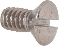 Value Collection - 1/4-20 UNC, 1/2" OAL Slotted Drive Machine Screw - Oval Head, Grade 18-8 Stainless Steel, Uncoated, Without Washer - Industrial Tool & Supply