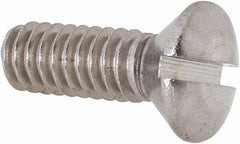 Value Collection - 1/4-20 UNC, 3/4" OAL Slotted Drive Machine Screw - Oval Head, Grade 18-8 Stainless Steel, Uncoated, Without Washer - Industrial Tool & Supply
