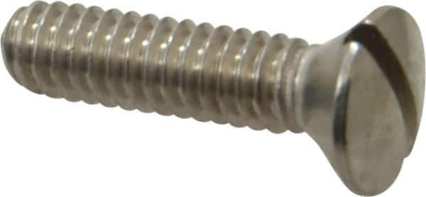Value Collection - 1/4-20 UNC, 1" OAL Slotted Drive Machine Screw - Oval Head, Grade 18-8 Stainless Steel, Uncoated, Without Washer - Industrial Tool & Supply