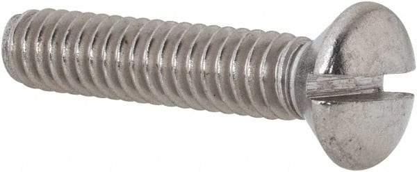 Value Collection - 1/4-20 UNC, 1-1/4" OAL Slotted Drive Machine Screw - Oval Head, Grade 18-8 Stainless Steel, Uncoated, Without Washer - Industrial Tool & Supply