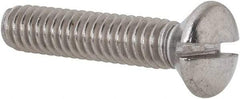 Value Collection - 1/4-20 UNC, 1-1/4" OAL Slotted Drive Machine Screw - Oval Head, Grade 18-8 Stainless Steel, Uncoated, Without Washer - Industrial Tool & Supply